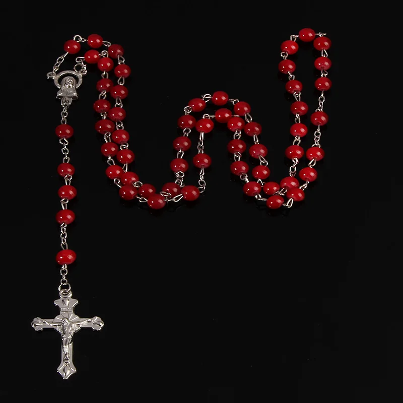 Round Handmade Crystal Glass Pearl Bead Necklace Men and Women Jewelry Catholic Rosary Chain Necklace for Christmas Gift 6mm
Round Handmade Crystal Glass Pearl Bead Necklace Men and Women Jewelry Catholic Rosary Chain Necklace for Christmas Gift 6mm