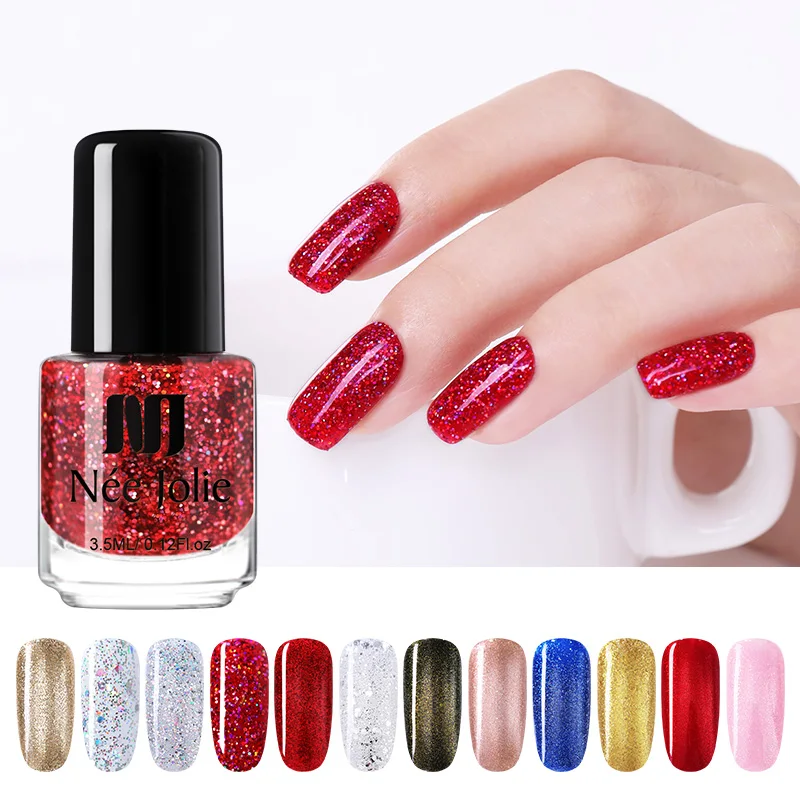 NEE JOLIE Holographic Nail Polish Pure Nail Color Nail Varnish Lacquer Shimmer Sequins Glitter Nail Art Polish 12 Colors
NEE JOLIE Holographic Nail Polish Pure Nail Color Nail Varnish Lacquer Shimmer Sequins Glitter Nail Art Polish 12 Colors