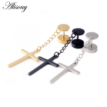 Alisouy 2pcs Cross Drop Earrings With Long Chain Punk Stainless Steel Barbell Piercing Fashion Jewelry Unisex Women Male Earring 
Alisouy 2pcs Cross Drop Earrings With Long Chain Punk Stainless Steel Barbell Piercing Fashion Jewelry Unisex Women Male Earring