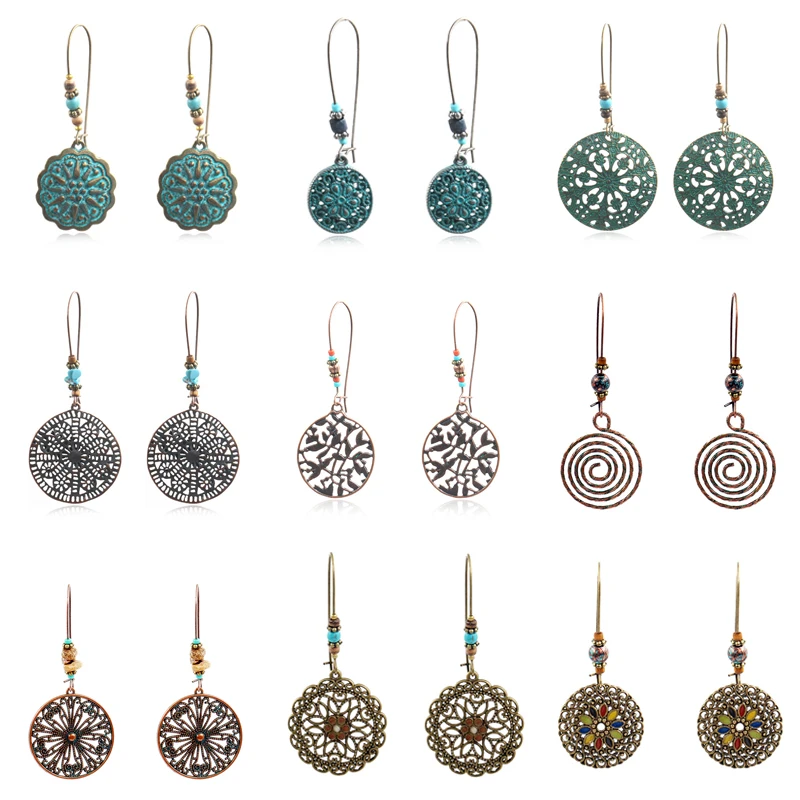 Boho Vintage Antique Color Round Hollow Flower Dangle Earring Retro Enamel Hanging Earrings Women Jewelry Accessories Gift
Boho Vintage Antique Color Round Hollow Flower Dangle Earring Retro Enamel Hanging Earrings Women Jewelry Accessories Gift