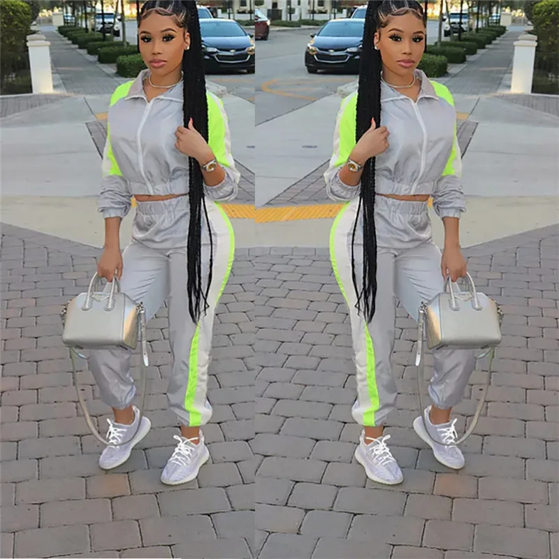 Casual Two Piece Set Tracksuit Women Sportwear Zipper Jacket Tops and Full Length Pants Sweat Suits Women Two Piece Outfits 2019
Casual Two Piece Set Tracksuit Women Sportwear Zipper Jacket Tops and Full Length Pants Sweat Suits Women Two Piece Outfits 2019