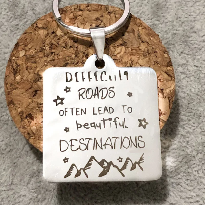 Creative Keychains Engraved Difficult Roads ofte Leads To Beautiful Destination Key Holders Gift For Men Women Summer Jewelry
Creative Keychains Engraved Difficult Roads ofte Leads To Beautiful Destination Key Holders Gift For Men Women Summer Jewelry