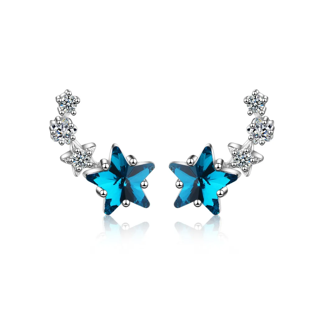 New Fashion 925 Sterling Silver Zircon Cute Blue Crystal Star Stud Earrings For Women Female Jewelry Birthday Gift Drop Shipping 
New Fashion 925 Sterling Silver Zircon Cute Blue Crystal Star Stud Earrings For Women Female Jewelry Birthday Gift Drop Shipping