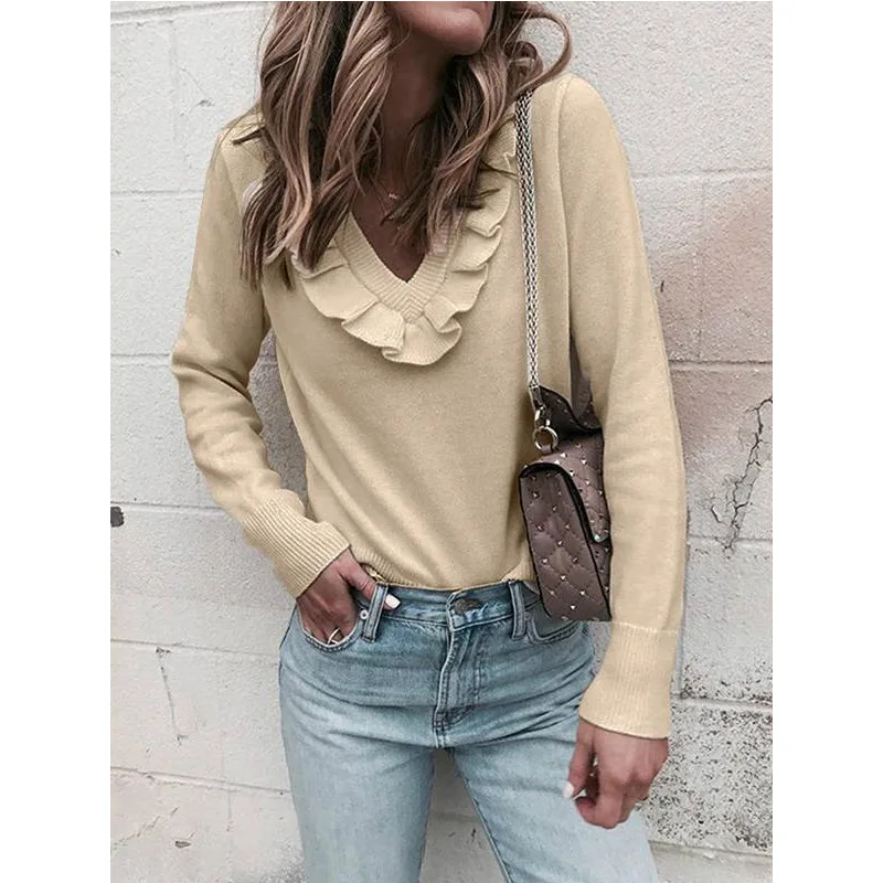 Ruffles Cashmere Sweater Women Kintted Pullovers 2018 Autumn Winter Wool Casual Sweaters Women V-Neck Pink White Jumpers
Ruffles Cashmere Sweater Women Kintted Pullovers 2018 Autumn Winter Wool Casual Sweaters Women V-Neck Pink White Jumpers