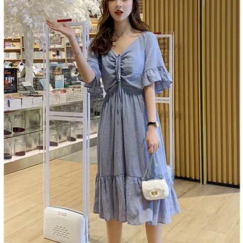 2019 summer women's new large size dress chiffon ruffled thin pleated chic dress female l16
2019 summer women's new large size dress chiffon ruffled thin pleated chic dress female l16