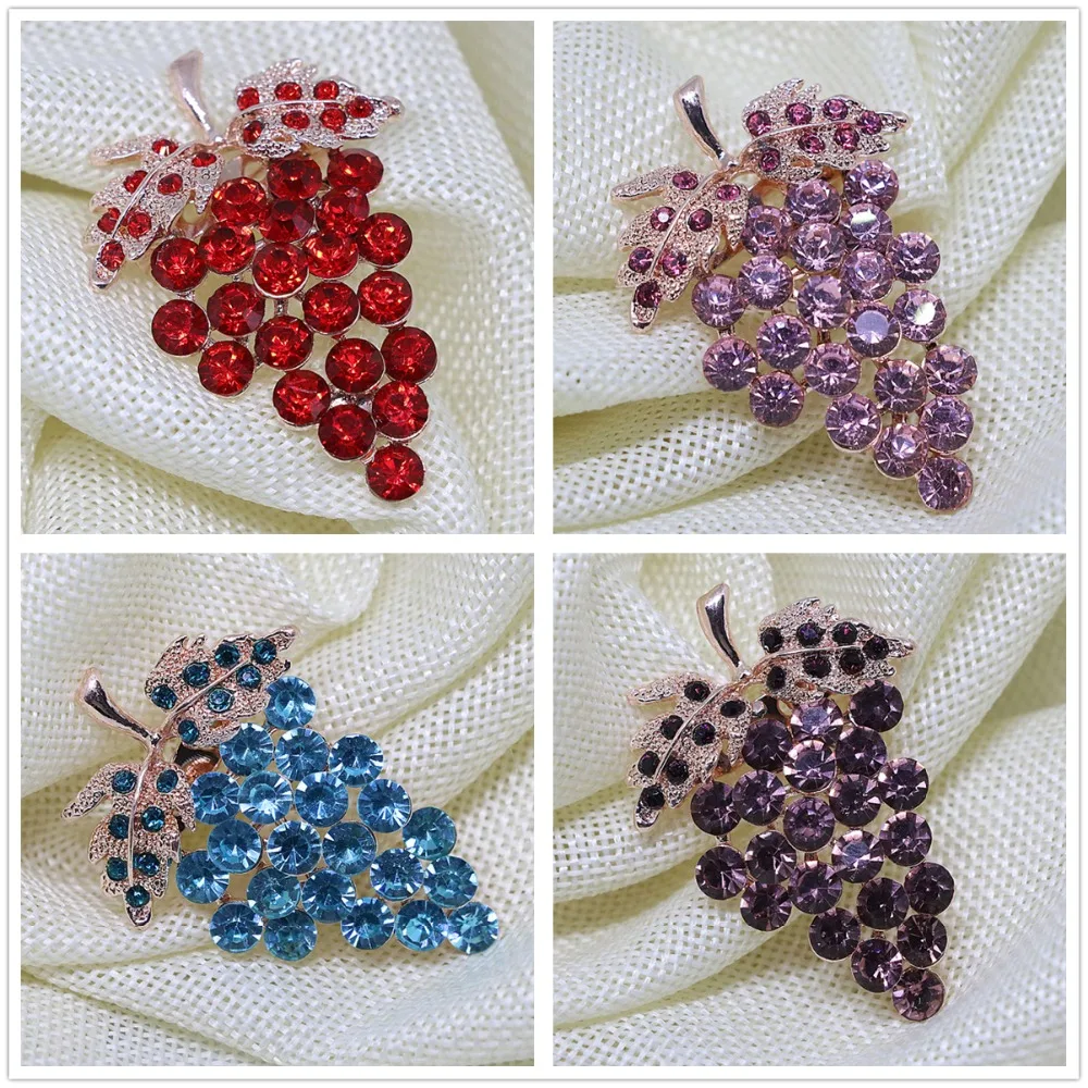 Cute multicolor crystal rhinestone fruit grape brooch pins for women fashinon exquisite rose gold-color jewelry K
Cute multicolor crystal rhinestone fruit grape brooch pins for women fashinon exquisite rose gold-color jewelry K
