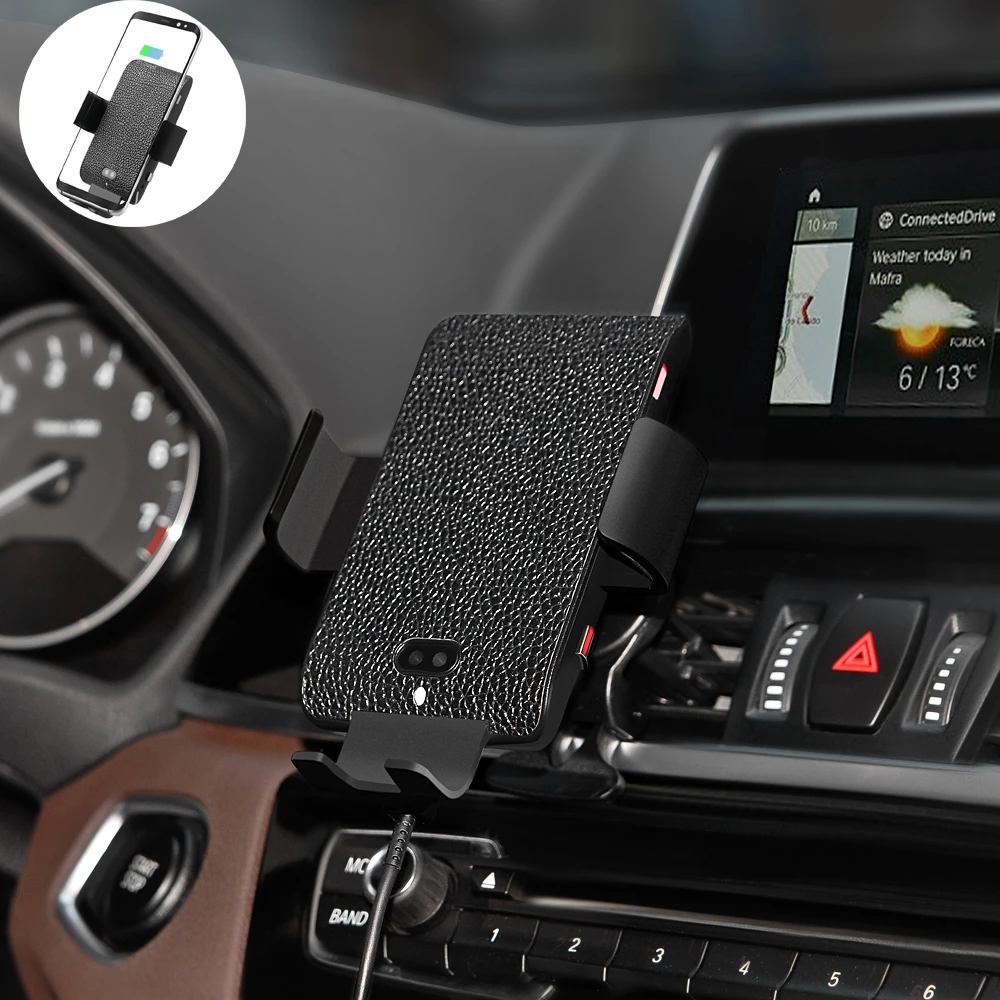 HAWEEL 10W кожаное автомобильное беспроводное зарядное устройство для iPhone/Galaxy/huawei и