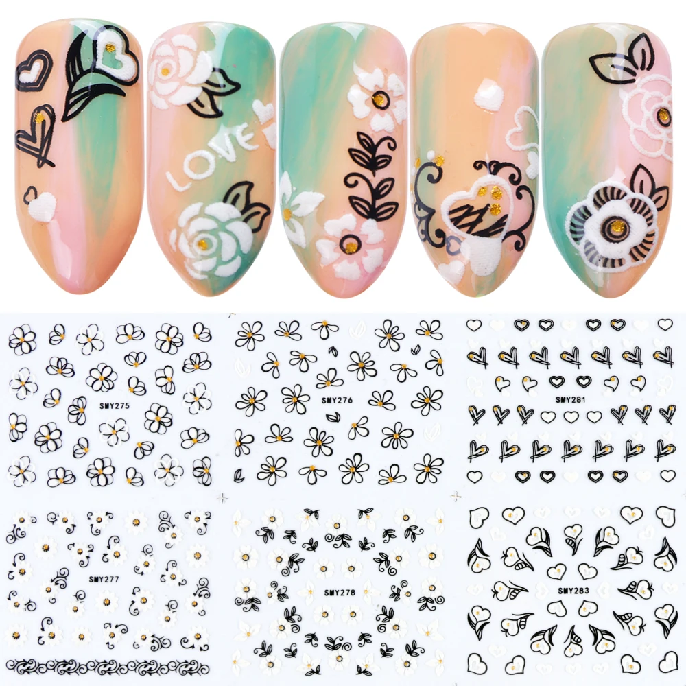 12 Designs Nail Art Stickers Set 3D White Daisy Flower Slider On Nails Plants Decals Adhesive Decoration Manicure LASMY275-286
12 Designs Nail Art Stickers Set 3D White Daisy Flower Slider On Nails Plants Decals Adhesive Decoration Manicure LASMY275-286