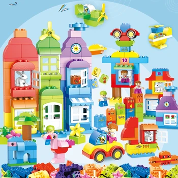166PCS DIY Building Blocks Colorful Multi-Shape Figures Animals Compatible with Big Size Bricks With Stickers Toys For Children
166PCS DIY Building Blocks Colorful Multi-Shape Figures Animals Compatible with Big Size Bricks With Stickers Toys For Children