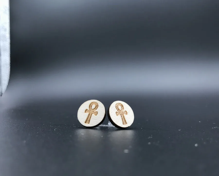 free shipping natural color anhk wood stud , small round disc studs with posts for women ST-006
free shipping natural color anhk wood stud , small round disc studs with posts for women ST-006