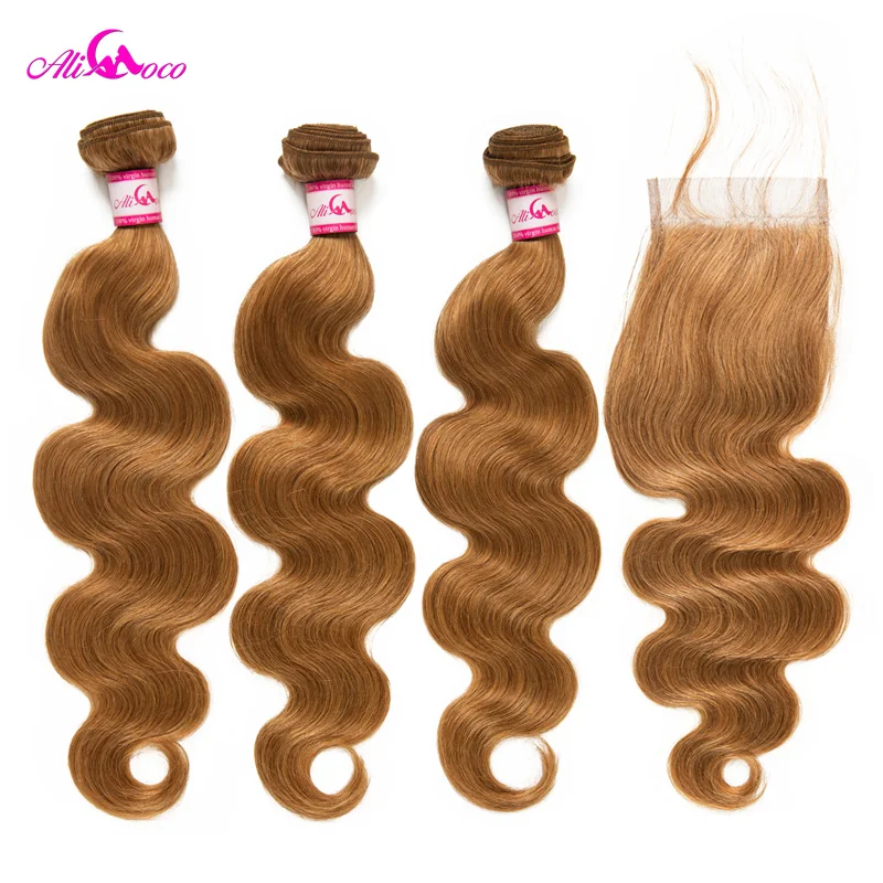 Ali Coco Brazilian Body Wave 3Bundles With Closure Free Part #27 Color 12-26 100% Human Hair Bundles With Lace Closure Remy Hair
Ali Coco Brazilian Body Wave 3Bundles With Closure Free Part #27 Color 12-26 100% Human Hair Bundles With Lace Closure Remy Hair
