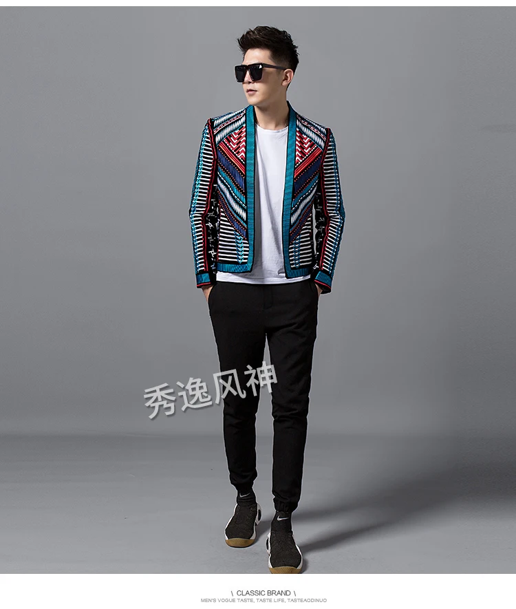 100%real men stripe colorful full embroidery fashion event/stage performance short tuxedo jacket/stage performance/ASIA SIZE
100%real men stripe colorful full embroidery fashion event/stage performance short tuxedo jacket/stage performance/ASIA SIZE