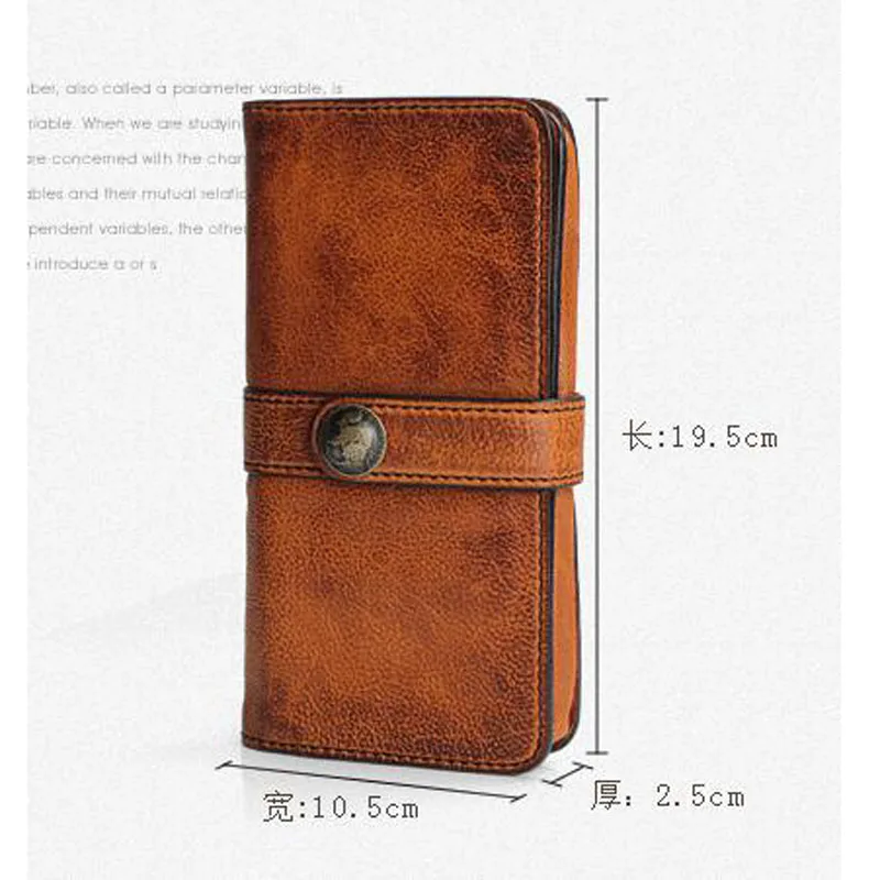 Мужской кожаный кошелек ручной работы AETOO длинный бумажник из первого слоя кожи