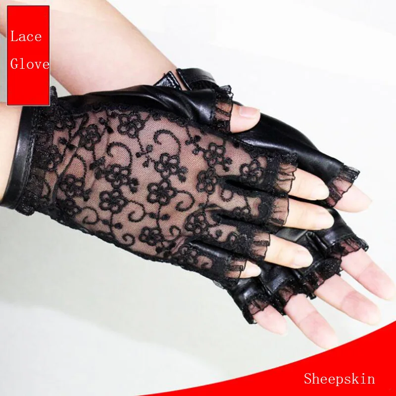 Sexy Fashion Female Lace Genuine Leather Sheepskin Gloves Women Half Finger Touch Screen Phone Driving Gloves Ladies Mittens S72
Sexy Fashion Female Lace Genuine Leather Sheepskin Gloves Women Half Finger Touch Screen Phone Driving Gloves Ladies Mittens S72