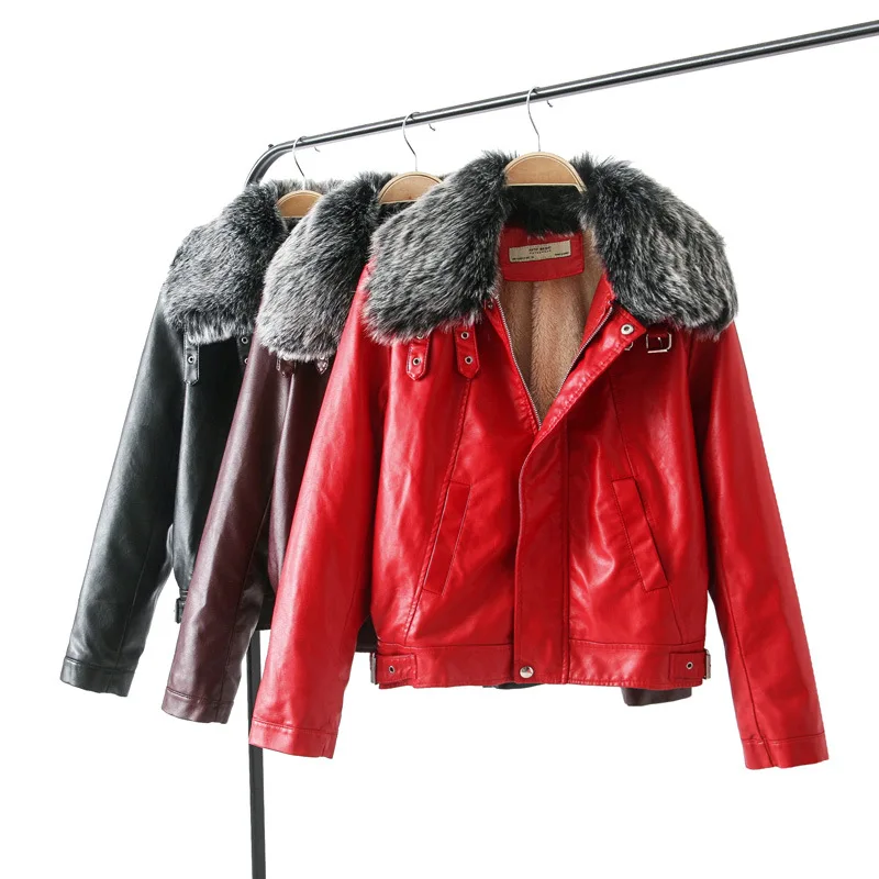 Naiveroo Autumn Winter Faux Leather Jackets with Fur Collar Slim Fit Long Sleeve Zip-up Biker Motorcycle Jackets
Naiveroo Autumn Winter Faux Leather Jackets with Fur Collar Slim Fit Long Sleeve Zip-up Biker Motorcycle Jackets