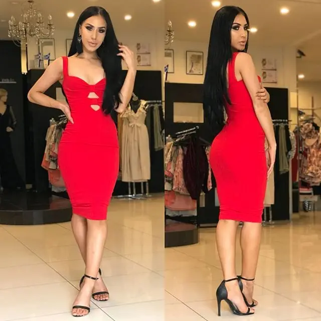 3 Colors Sexy Key Hole Strap Black Red White Bandage Dress 2018 Knitted Elastic Party Dress
3 Colors Sexy Key Hole Strap Black Red White Bandage Dress 2018 Knitted Elastic Party Dress