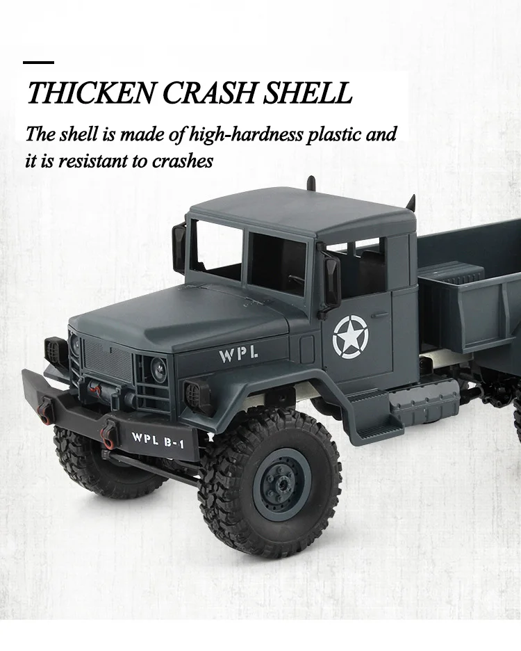 6 High Speed four-wheel Drive Remote Control Car Toy Off-road Vehicle Climbing Car 2.4G Radio Remote Control Military Truck RC B14