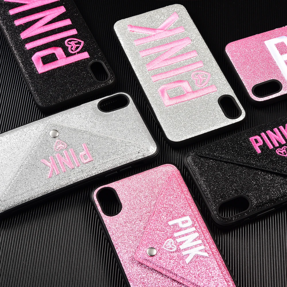 3D Embroidery Glitter Pink Case for iPhone 11 Pro 8 7 6S Plus X XS Max XR Soft Silicon TPU Sparkle Heart Wallet Card Phone Cover
3D Embroidery Glitter Pink Case for iPhone 11 Pro 8 7 6S Plus X XS Max XR Soft Silicon TPU Sparkle Heart Wallet Card Phone Cover