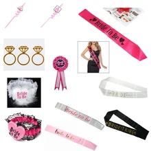 11 estilos de cetim noiva para ser faixa com anel de diamante festa de solteira faixa para festa de galinha casamento nupcial chuveiro preto(China)