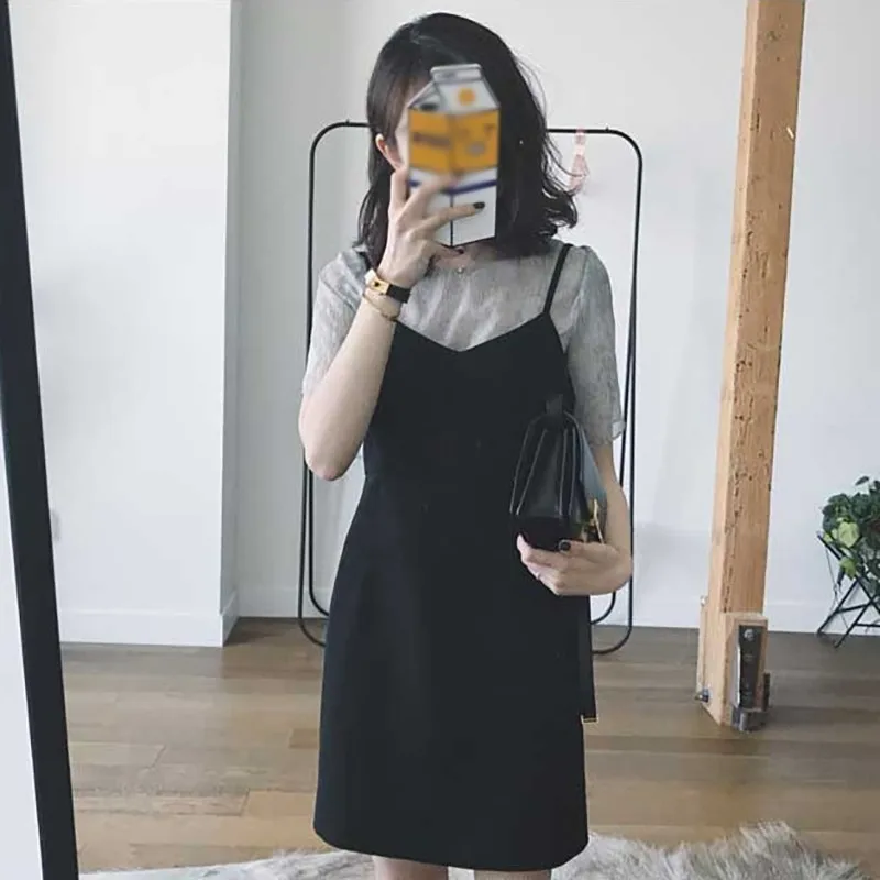 Office Lady 2 pcs Set Chiffon Sweet T-Shirt + Elegant Temperament Camisole Dress Women Two Pieces Set
Office Lady 2 pcs Set Chiffon Sweet T-Shirt + Elegant Temperament Camisole Dress Women Two Pieces Set