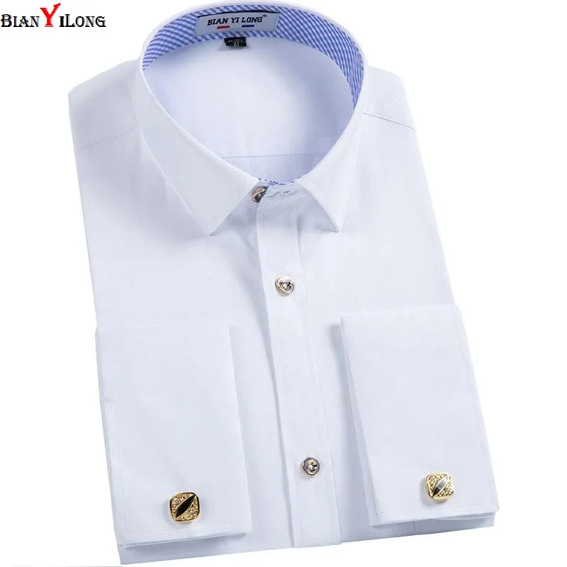 BIANYILONG Men French Cuff links Shirt 2018 New Long Sleeve Casual Male Brand Slim Fit French Cuff Marry Dress Men Shirt
BIANYILONG Men French Cuff links Shirt 2018 New Long Sleeve Casual Male Brand Slim Fit French Cuff Marry Dress Men Shirt