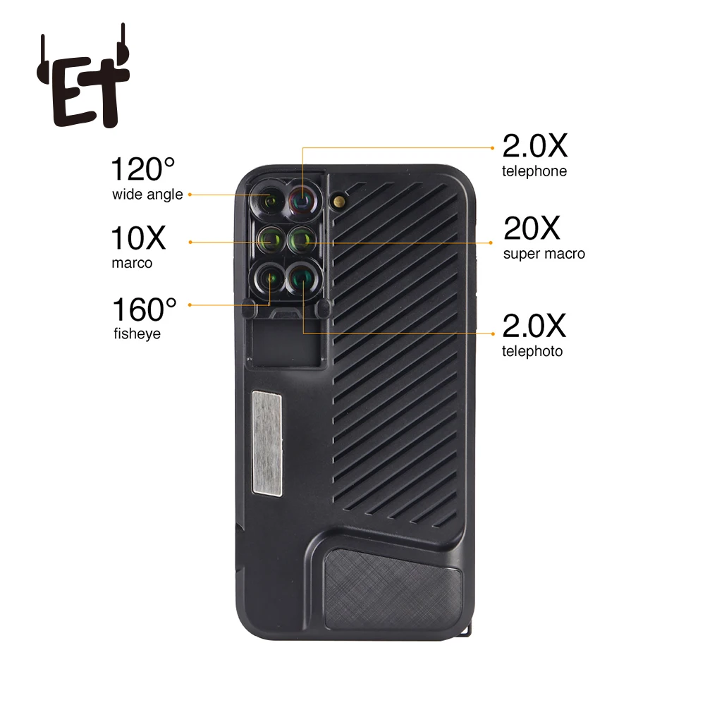 ET 6 in 1 Phone Lens Cover Dual Camera Lens Phone Case Portable Fish Eye Wide Angle Lens Phone Cover Case for iPhone 7 / 8 Plus
ET 6 in 1 Phone Lens Cover Dual Camera Lens Phone Case Portable Fish Eye Wide Angle Lens Phone Cover Case for iPhone 7 / 8 Plus