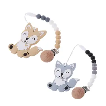Animal Dog Silicone Teether Pacifier Chain Clip Baby Shower Gift Teething Necklace Silicone Beads BPA Free
Animal Dog Silicone Teether Pacifier Chain Clip Baby Shower Gift Teething Necklace Silicone Beads BPA Free