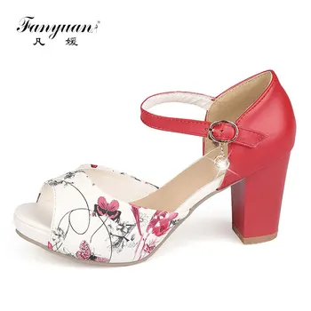 Fanyuan Fashion Floral Ankle-Wrap heels Casual Crystal chain Buckle Strap Sandals Women Shoes summer Cover Heel platform Shoes
Fanyuan Fashion Floral Ankle-Wrap heels Casual Crystal chain Buckle Strap Sandals Women Shoes summer Cover Heel platform Shoes