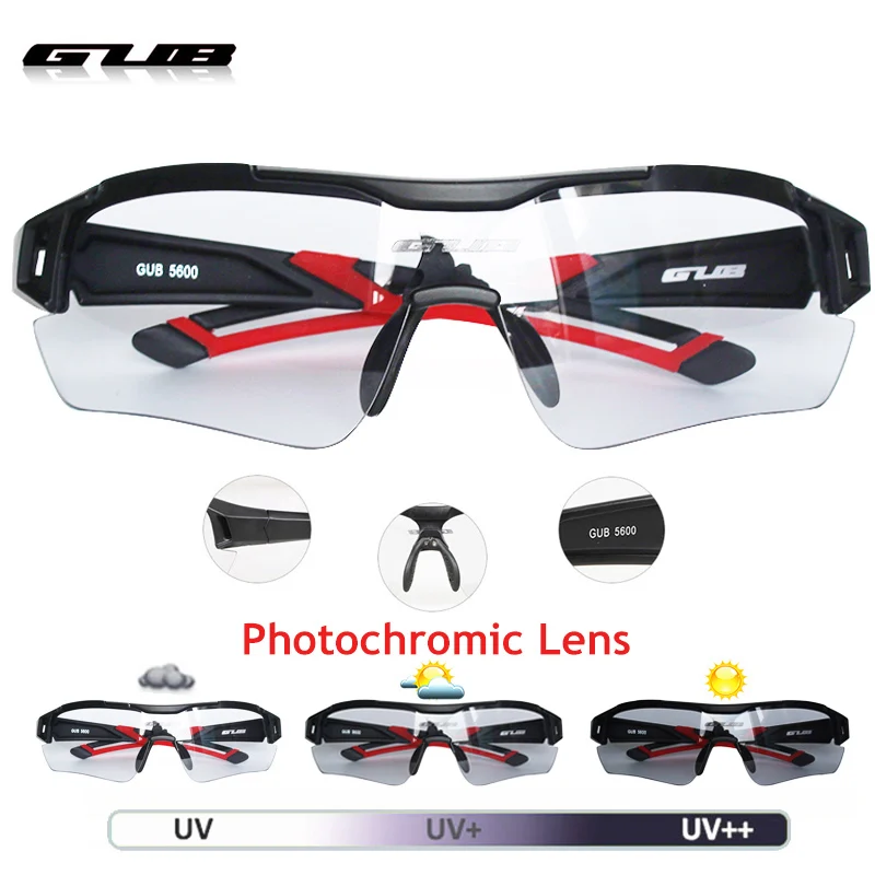 GUB 5600 Men Women Cycling Photochromic Glasses Automatic discoloration Bike goggles Outdoor Sports Discolor Sunglasses
GUB 5600 Men Women Cycling Photochromic Glasses Automatic discoloration Bike goggles Outdoor Sports Discolor Sunglasses