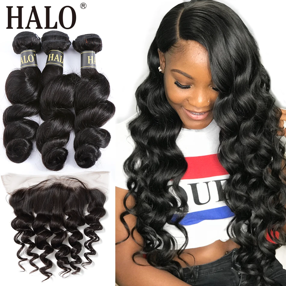 Halo Brazilian Loose Wave M Remy Lace Frontal Closure 13X4 Free Part Pre Preplucked With 3/4 Bundles 100% Human Virgin Hair
Halo Brazilian Loose Wave M Remy Lace Frontal Closure 13X4 Free Part Pre Preplucked With 3/4 Bundles 100% Human Virgin Hair