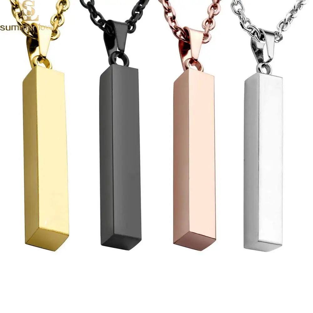 Personalized Stainless Steel Cuboid Pendant Necklace Long Chain for Women Men Couples Rose Gold Black Statement Punk Jewelry
Personalized Stainless Steel Cuboid Pendant Necklace Long Chain for Women Men Couples Rose Gold Black Statement Punk Jewelry