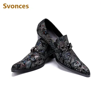 Factory Customized Mens Shoes Genuine Leather Mixed Color Crystal Height Increasing Heel Fashion Rivets Dressing Shoes Man 46
Factory Customized Mens Shoes Genuine Leather Mixed Color Crystal Height Increasing Heel Fashion Rivets Dressing Shoes Man 46