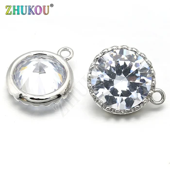 14mm Brass Cubic Zirconia Charms Pendants DIY Jewelry Bracelet Necklace Making, Hole: 1.5mm, Model: VD256
14mm Brass Cubic Zirconia Charms Pendants DIY Jewelry Bracelet Necklace Making, Hole: 1.5mm, Model: VD256