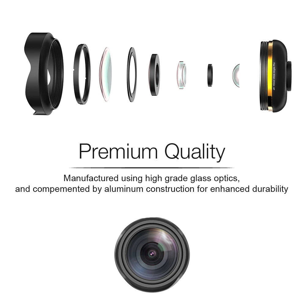 APEXEL Professional Optic Phone camera lends kit 15mm 4K Wide angle lens no distortion 11 -4