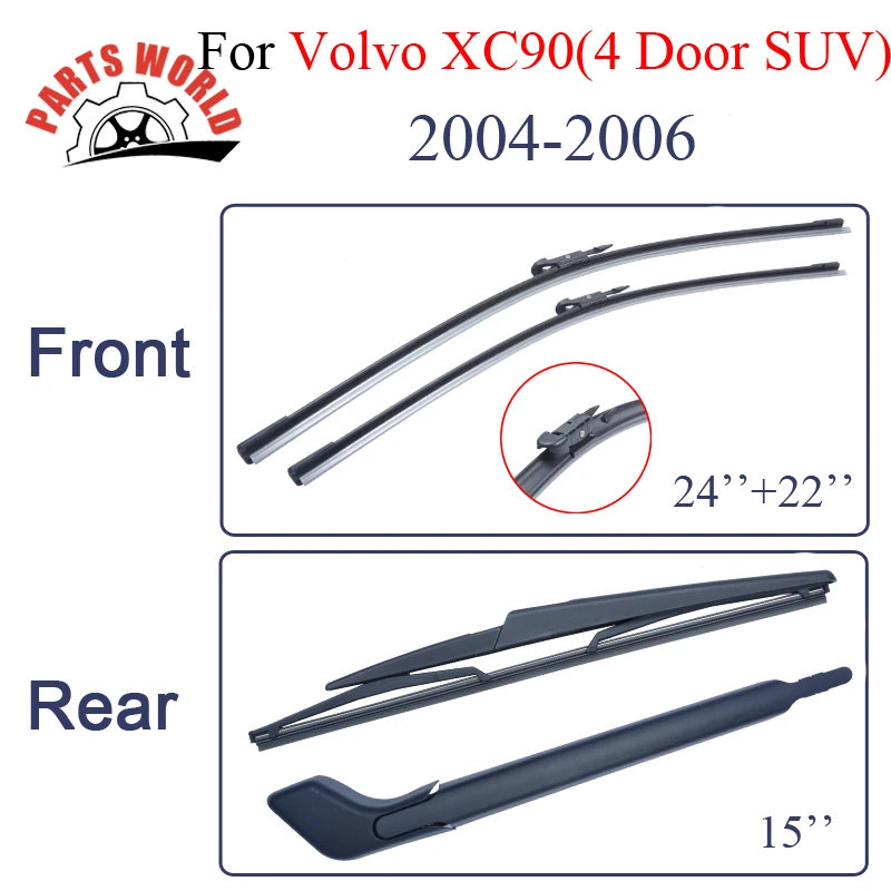 Windshield Front/Rear Wiper Arm&Blade For Volvo XC90(4Door SUV),2004-2006,Window Silicone Rubber Brush Car Accessories
Windshield Front/Rear Wiper Arm&Blade For Volvo XC90(4Door SUV),2004-2006,Window Silicone Rubber Brush Car Accessories