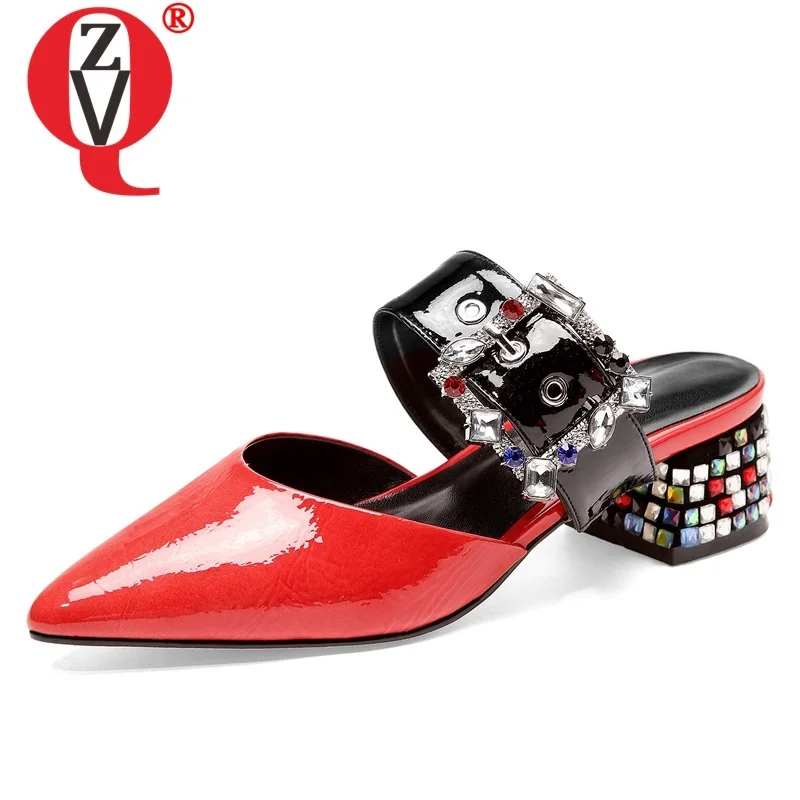 ZVQ shoes woman 2019 summer newest fashion sexy crystal genuine leather woman slippers outside med square heels plus size shoes
ZVQ shoes woman 2019 summer newest fashion sexy crystal genuine leather woman slippers outside med square heels plus size shoes