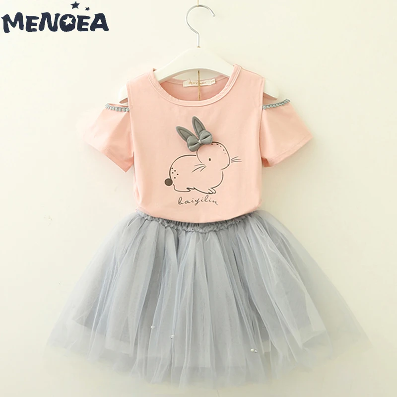 Menoea Children's Sets Summer New Girls Clothes Cartoon Rabbit Hollow Short Sleeve T-Shirt+Mesh Skirt 2Pcs Children Clothes
Menoea Children's Sets Summer New Girls Clothes Cartoon Rabbit Hollow Short Sleeve T-Shirt+Mesh Skirt 2Pcs Children Clothes