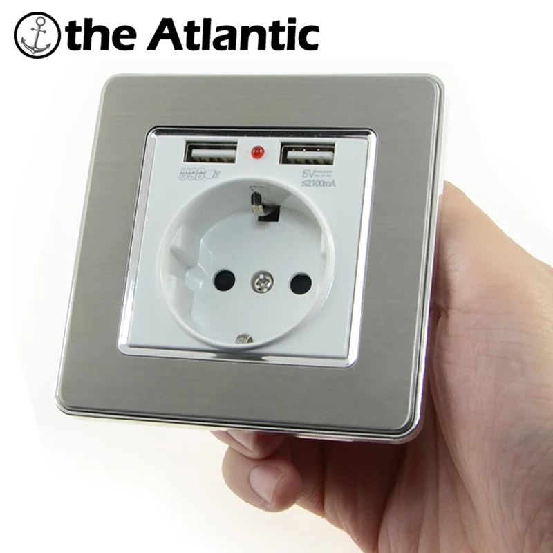 Wall Socket Power 16A EU Standard Outlet With 2A Dual USB Charger Port for Mobile Phone Stainless Steel White USB Socket Power
Wall Socket Power 16A EU Standard Outlet With 2A Dual USB Charger Port for Mobile Phone Stainless Steel White USB Socket Power