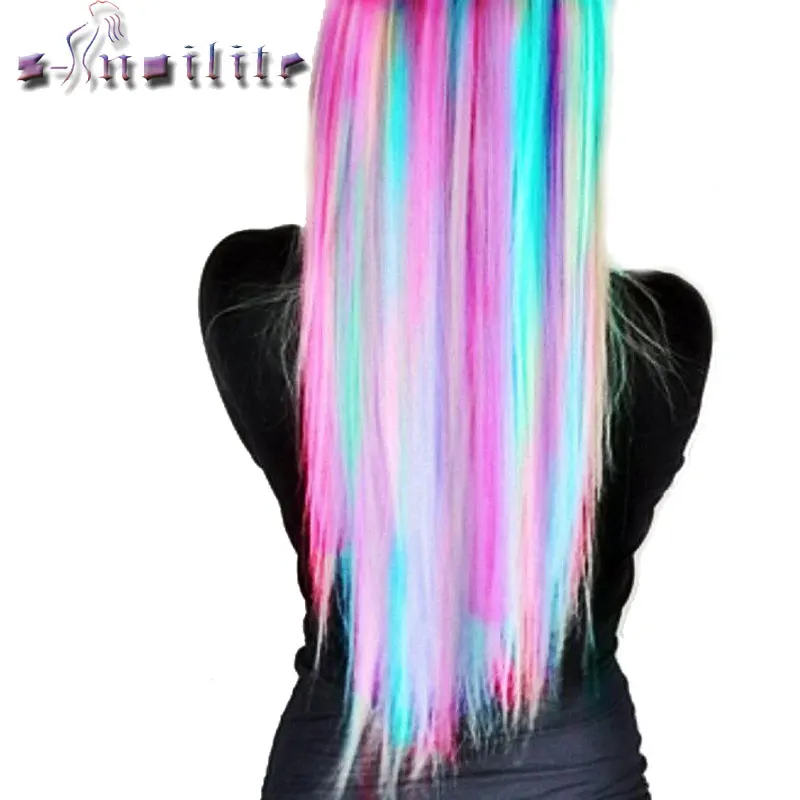 S-noilite 22inches Rainbow Colors Clip in One Piece Hair Extensions Straight Long Synthetic Heat Resistant Hair Piece
S-noilite 22inches Rainbow Colors Clip in One Piece Hair Extensions Straight Long Synthetic Heat Resistant Hair Piece