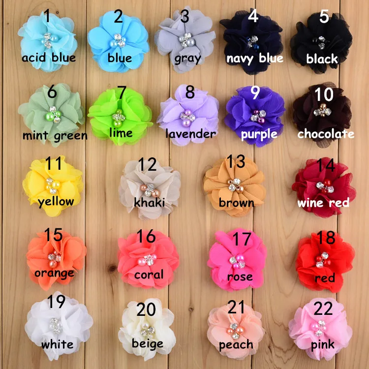 (10pcs/lot)2" 22 Colors DIY Mini Chiffon Flowers Whit Pearl Rhinestone For Girls Accessories New Hot Baby Hair Flowers
(10pcs/lot)2" 22 Colors DIY Mini Chiffon Flowers Whit Pearl Rhinestone For Girls Accessories New Hot Baby Hair Flowers