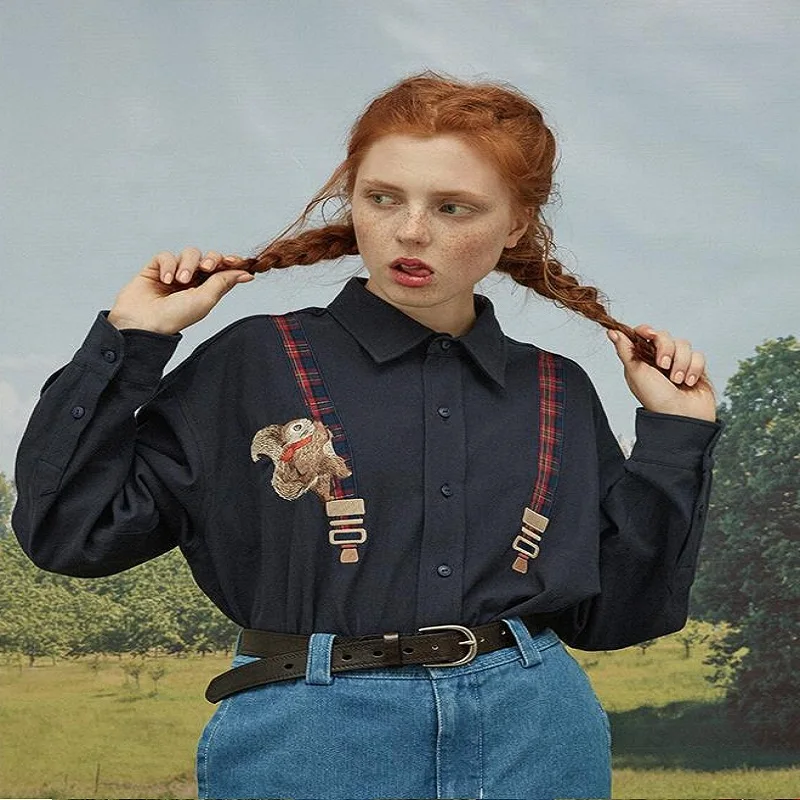 Spring High Quality Fashion Design Women Cotton Blouse Long Sleeve Turn Down Collar Ladies Shirt Tops Squirrel Plaid Patch
Spring High Quality Fashion Design Women Cotton Blouse Long Sleeve Turn Down Collar Ladies Shirt Tops Squirrel Plaid Patch
