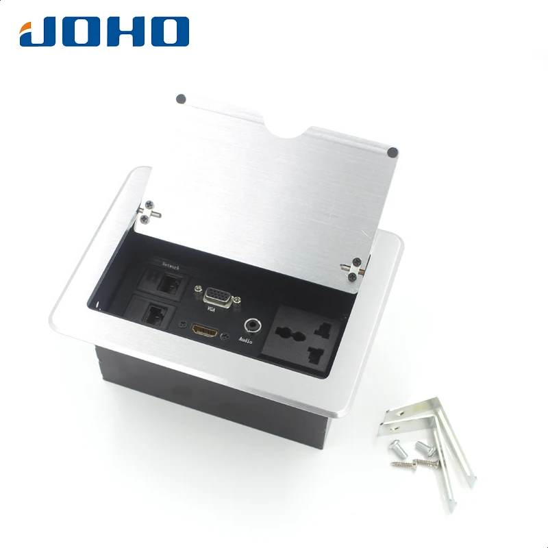 JOHO Desktop Socket Electrical Outlet Data VGA HDMI Audio Port Table Socket Aluminum Black Silver Panel EU Plug POP Cover Type
JOHO Desktop Socket Electrical Outlet Data VGA HDMI Audio Port Table Socket Aluminum Black Silver Panel EU Plug POP Cover Type