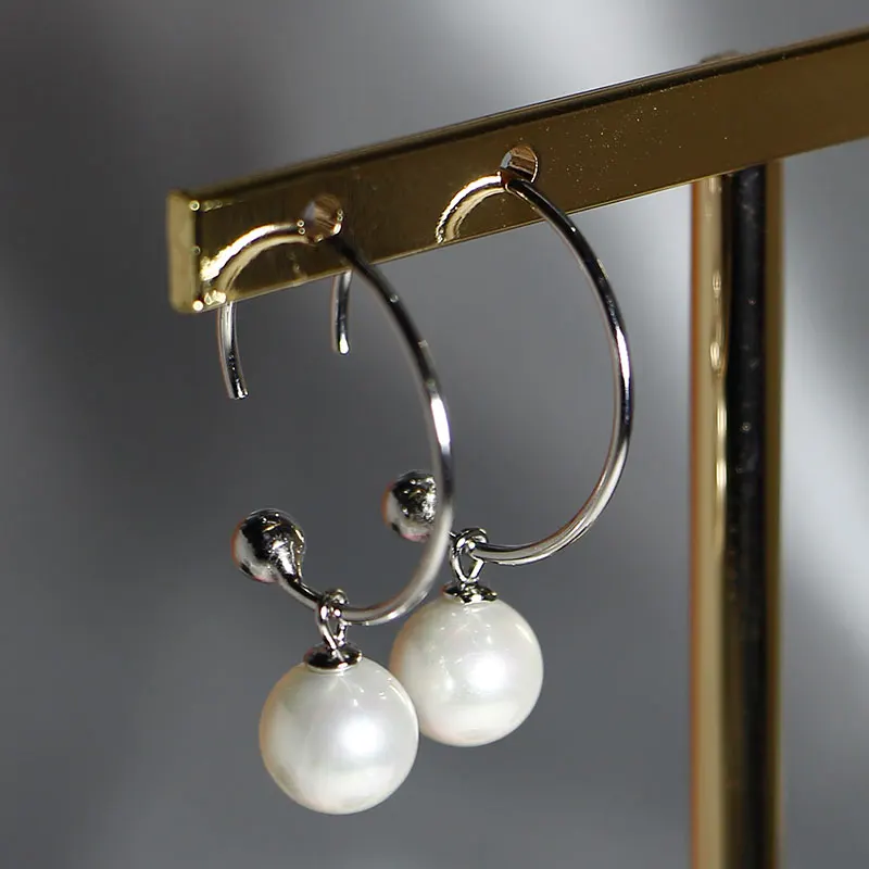 Quality 925 Sterling-Silver-Jewelry Circle Earring Exquisite Simple Pearl Earrings For Women
Quality 925 Sterling-Silver-Jewelry Circle Earring Exquisite Simple Pearl Earrings For Women