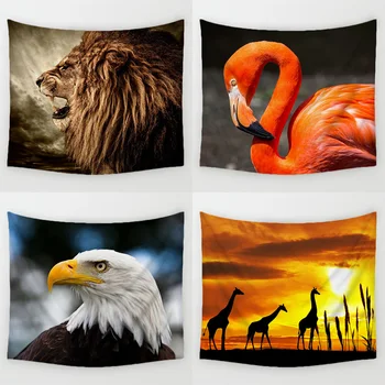 Wlid Animal of African Savanna Wall Hanging Gobelin Mural The King Lion Flamingo Giraffe Printed Tapestry Room Decor Art
Wlid Animal of African Savanna Wall Hanging Gobelin Mural The King Lion Flamingo Giraffe Printed Tapestry Room Decor Art