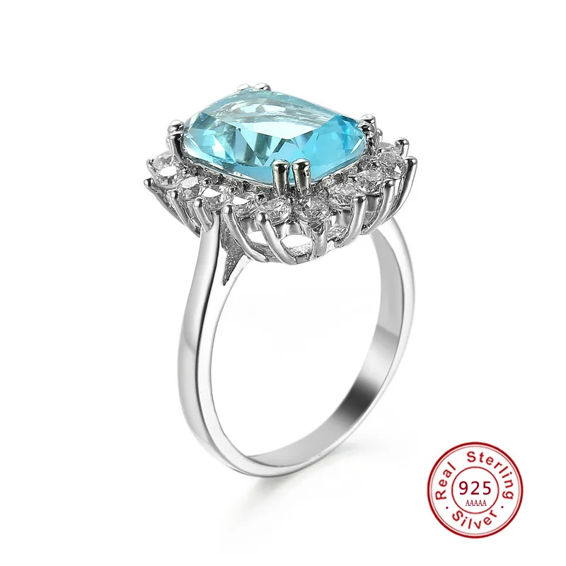 Big Blue CZ Cubic Zircon Stone 925 Sterling Silver Rings for Women Fashion Jewelry Valentines Day Gift
Big Blue CZ Cubic Zircon Stone 925 Sterling Silver Rings for Women Fashion Jewelry Valentines Day Gift