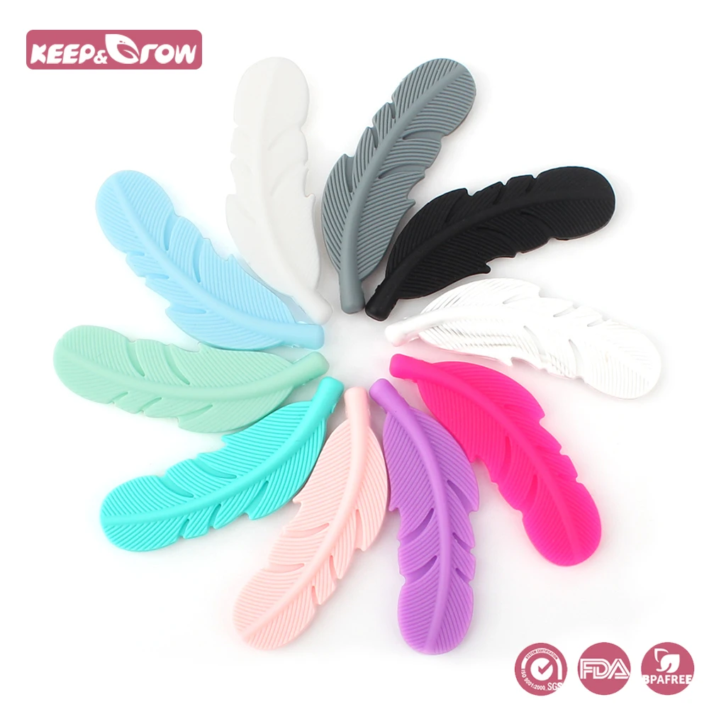 Keep&Grow 100pcs Silicone Feather Beads BPA Free Baby Teethers Chewable Baby Teething Toys Pacifier Chain Pendant Jewelry Charm
Keep&Grow 100pcs Silicone Feather Beads BPA Free Baby Teethers Chewable Baby Teething Toys Pacifier Chain Pendant Jewelry Charm