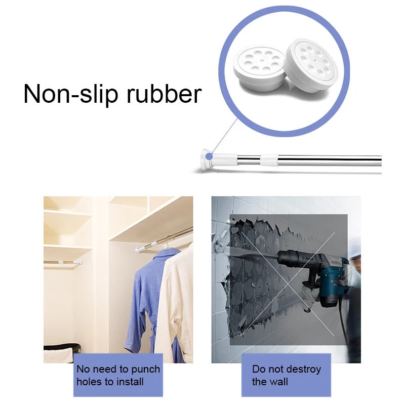 Spring Loaded Telescopic Rods Adjustable Rail Poles Clothes Wardrobe Tension Rail Pole Rods XHC88
Spring Loaded Telescopic Rods Adjustable Rail Poles Clothes Wardrobe Tension Rail Pole Rods XHC88