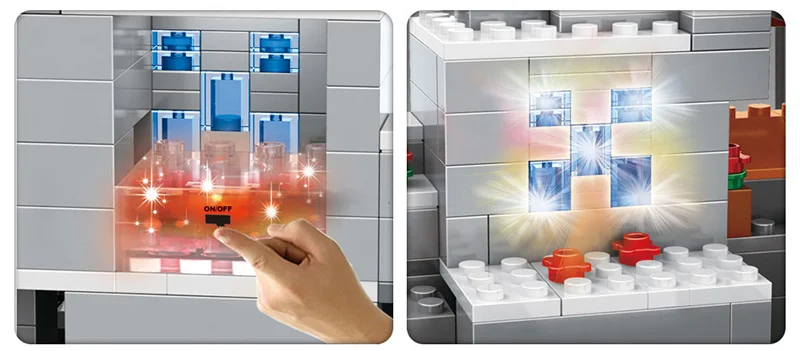 New-Hot-Blocks-My-World-Compatible-LegoINGLYS-Minecrafted-3D-Light-Organs-Of-The-Cave-Castle-Village