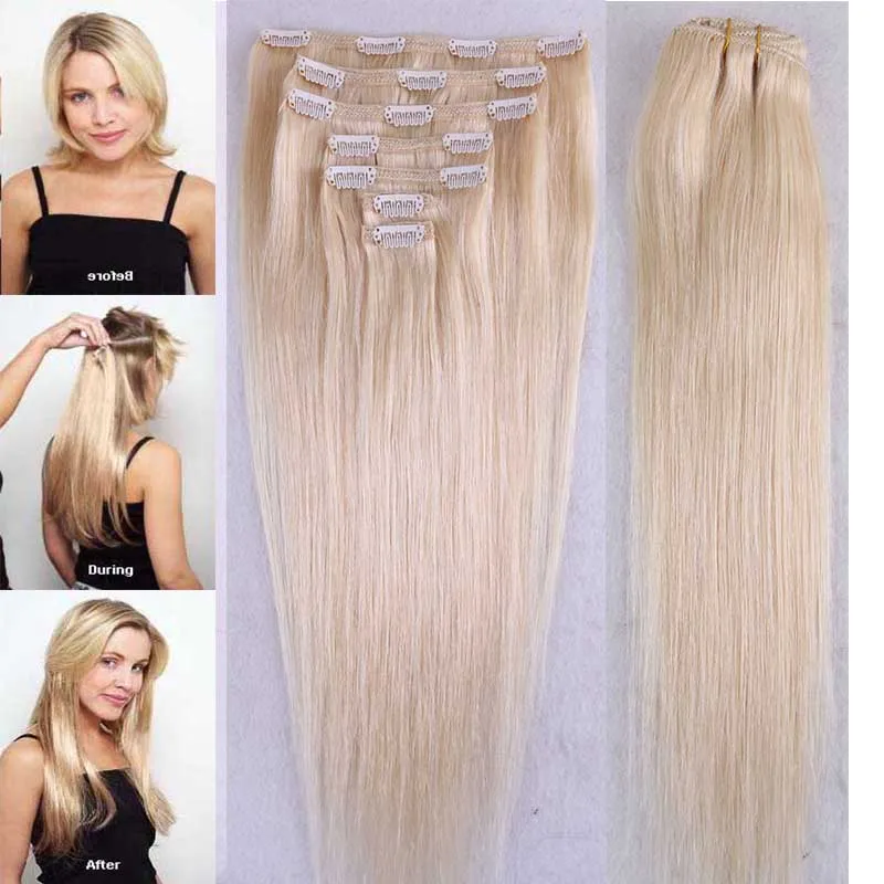 7 Pcs/Lot Blonde 613# Remy Clip In Human Hair Extensions Straight Hair Weave 100G And 120G Bundle No Tangle No Shed Free ship 7 Pcs/Lot Blonde 613# Remy Clip In Human Hair Extensions Straight Hair Weave 100G And 120G Bundle No Tangle No Shed Free ship<br><br>Aliexpress