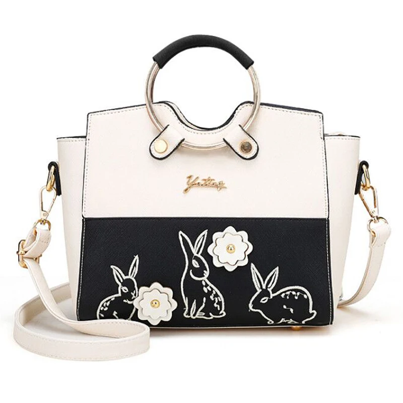 Women Leather Embroidery Handbags Girl Shoulder Bags Messenger Bag Female Tote Braccialini Style Handicraft Cartoon Rabbit Paint
Women Leather Embroidery Handbags Girl Shoulder Bags Messenger Bag Female Tote Braccialini Style Handicraft Cartoon Rabbit Paint